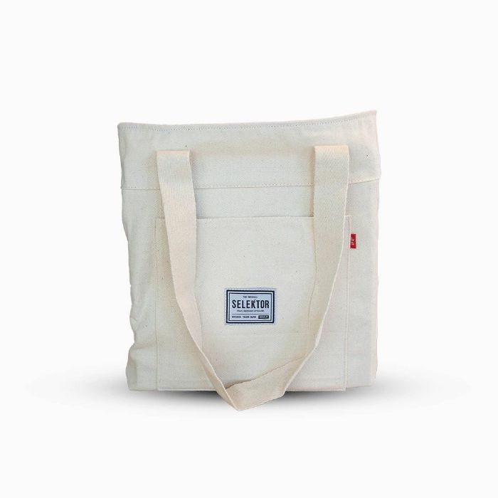 SELEKTOR - Selektor Tote Bag v2 12" Vinyl Record Bag 10 (white canvas)