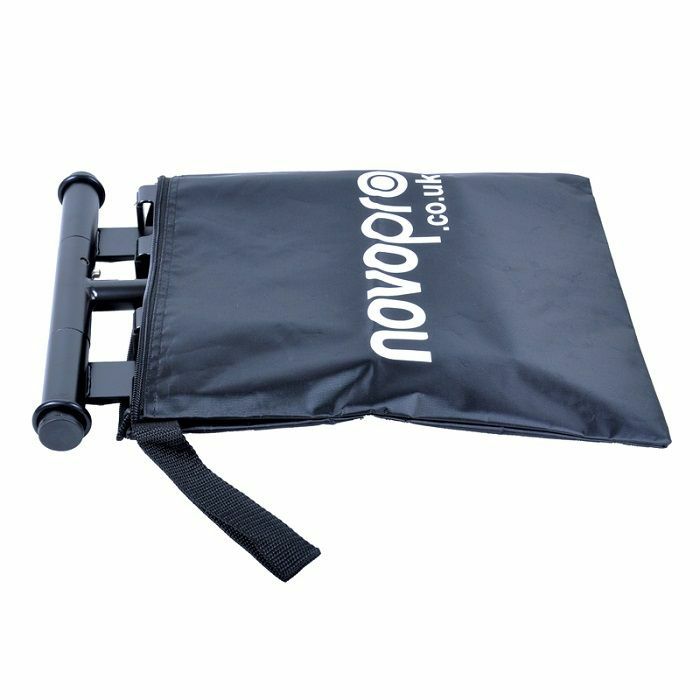 NovoPro LS22M Folding Laptop/Tablet/DJ Equipment Stand With Bag (black finish)