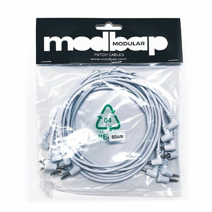 MODBAP MODULAR - Modbap Modular 60cm Right Angle Patch Cables (white, pack of 8)