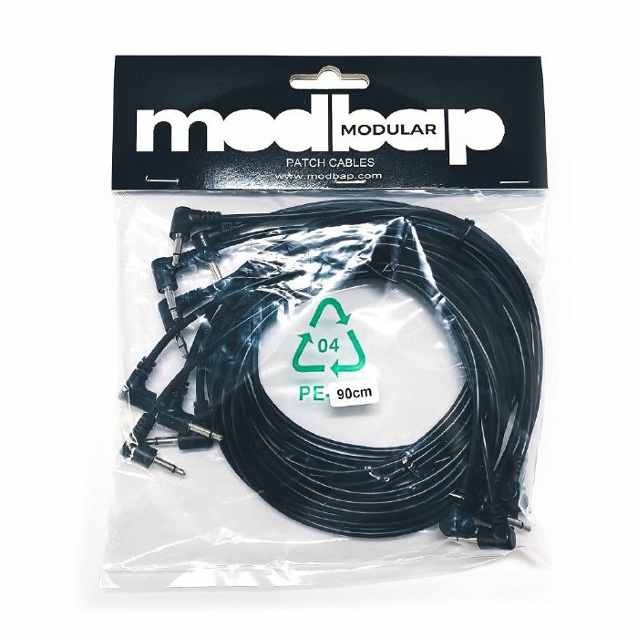 MODBAP MODULAR - Modbap Modular 90cm Right Angle Patch Cables (black, pack of 8)