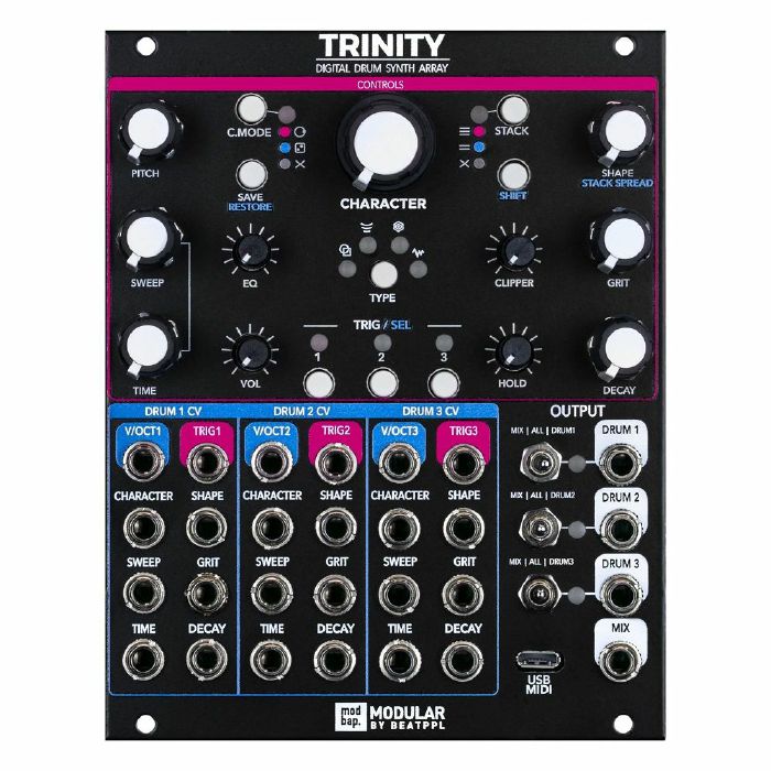 MODBAP MODULAR - Modbap Modular Trinity 3-Channel Digital Drum Synth Module