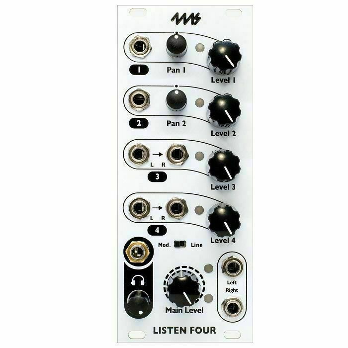 4MS - 4ms Listen Four 4-Channel Stereo Mixer Module (silver) (B-STOCK)