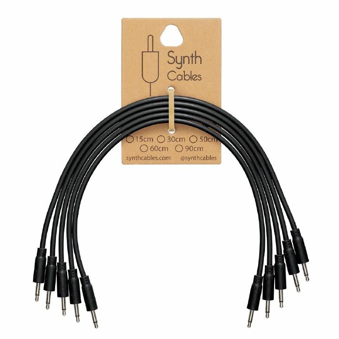 SYNTH CABLES - Synth Cables PVC 3.5mm Mono TS Male Patch Cables (black/15cm/pack of 5)