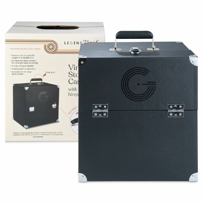 Legend Vinyl 12 Vinyl Record Storage Case 50 With Double Hinged Flaps