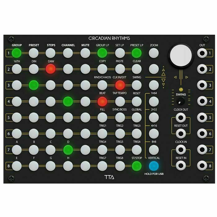 TIPTOP AUDIO - Tiptop Audio Circadian Rhythms 8-Channel 512-Step Performance Gate Sequencer Module (black) (B-STOCK)