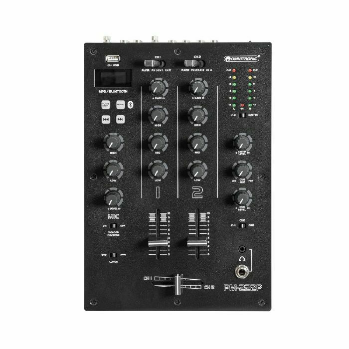 OMNITRONIC - Omnitronic PM-222P 2-Channel DJ Mixer With Bluetooth & MP3 Player (black) (B-STOCK)