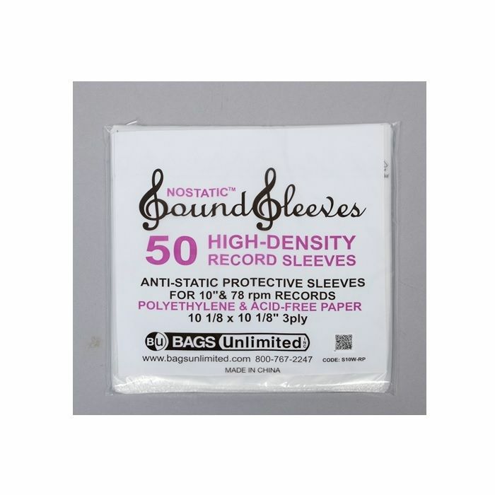 Bags Unlimited 10 Vinyl Record Nostatic Polyethylene & AcidFree Paper