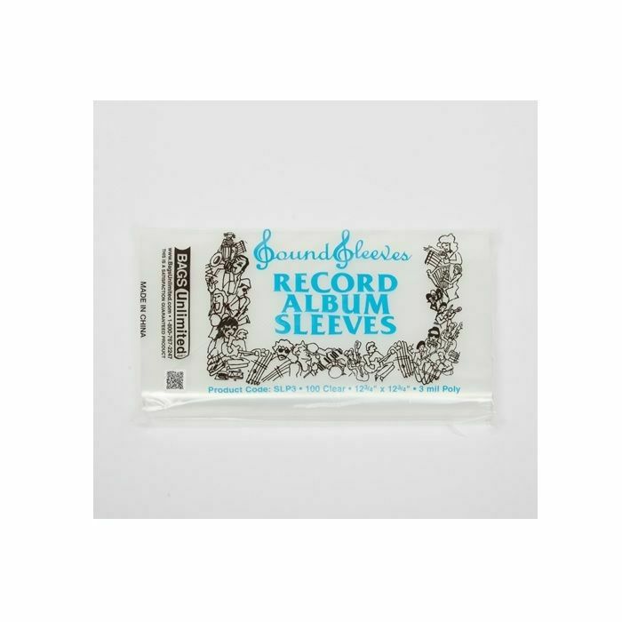 BAGS UNLIMITED - Bags Unlimited 12" Polyethylene Vinyl Record Album Sleeves (3 mil/clear/pack of 10)