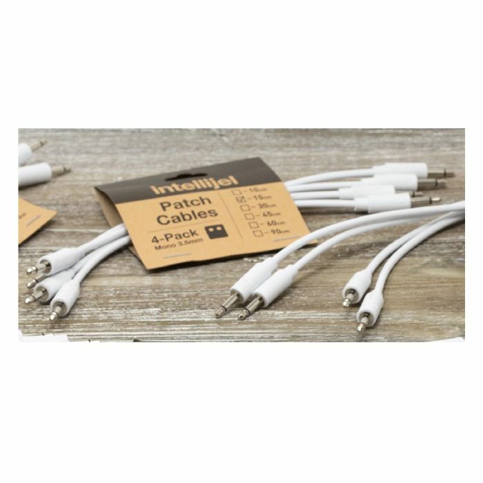 INTELLIJEL - Intellijel 15cm Mono 3.5mm Synth Module Patch Cables (white, pack of 4)