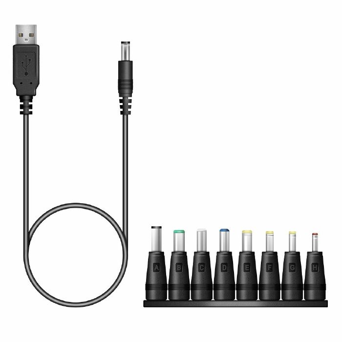 ELECTROVISION - Electrovision USB To DC 5.5x2.1mm Power Cable With 8 Connectors (1.0m)
