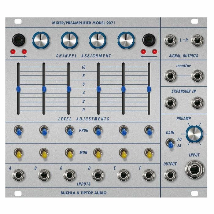 BUCHLA & TIPTOP AUDIO - Buchla & TipTop Audio Mixer & Preamplifier Model 207t Module