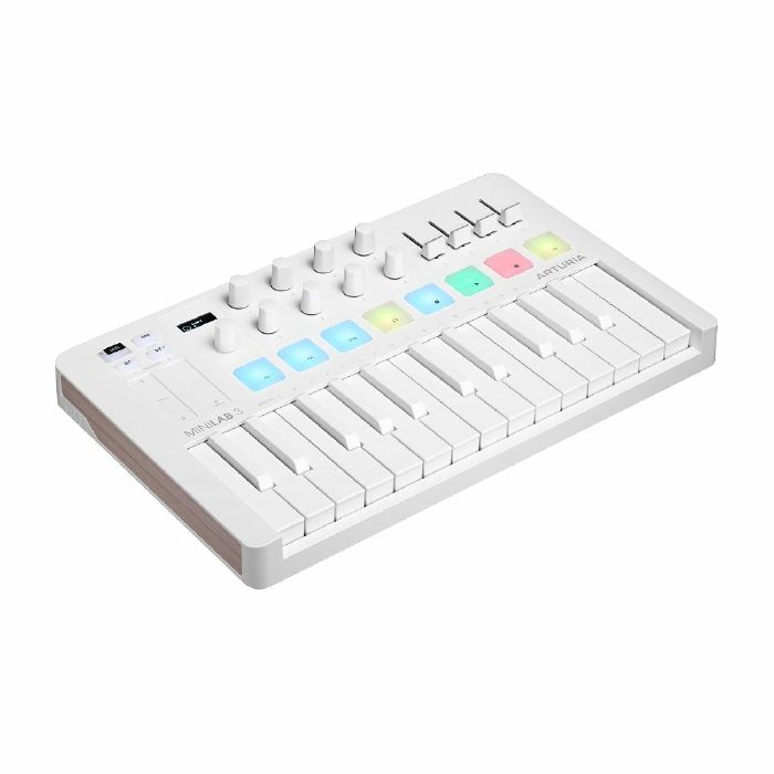 Arturia MiniLAB 3 25-Key USB MIDI Keyboard & Pad Controller (alpine white limited edition)
